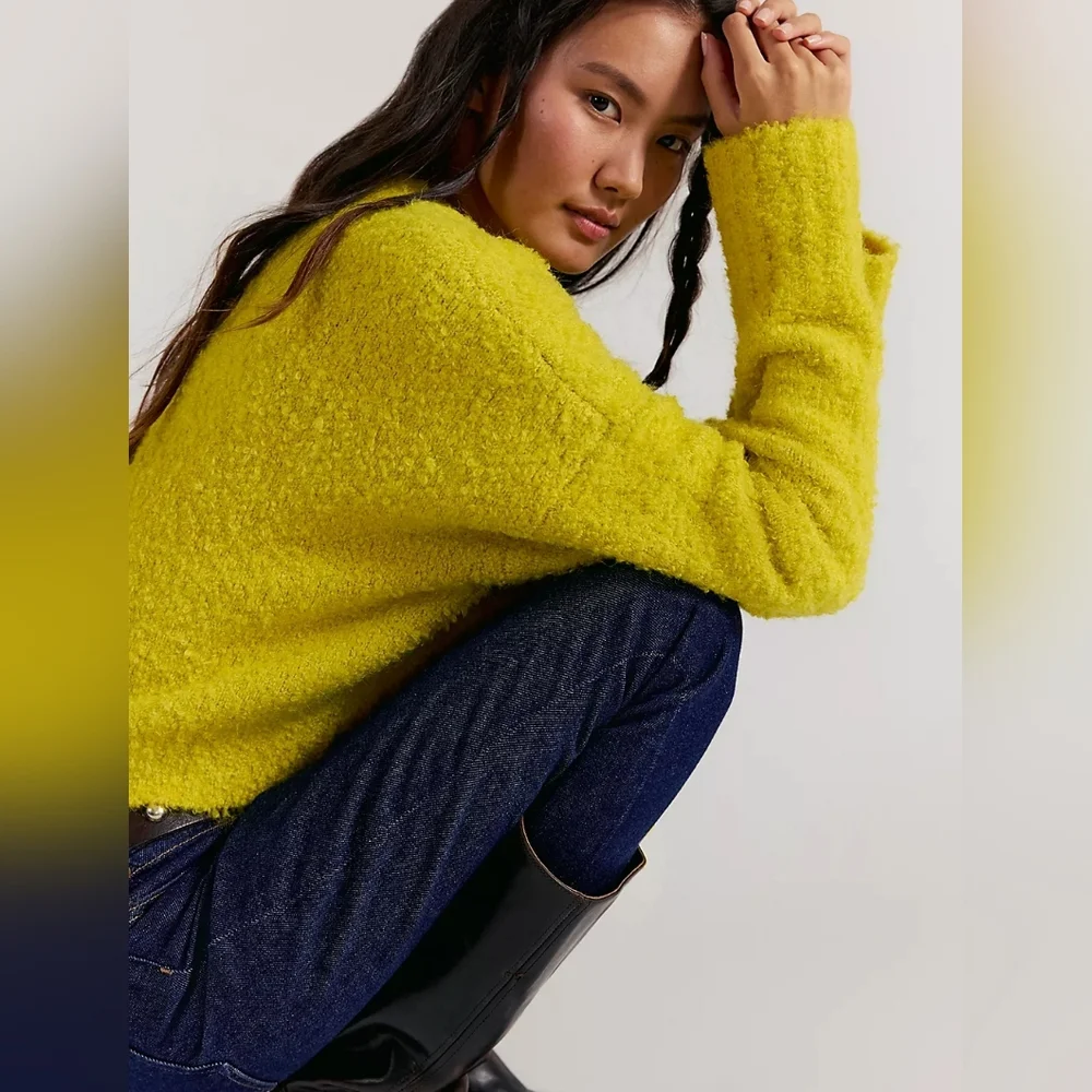 We The Free Yellow Crew Neck Sweater - Picture 2 of 4